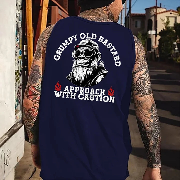 Grumpy Old Bastard Approach With Caution Tank Top