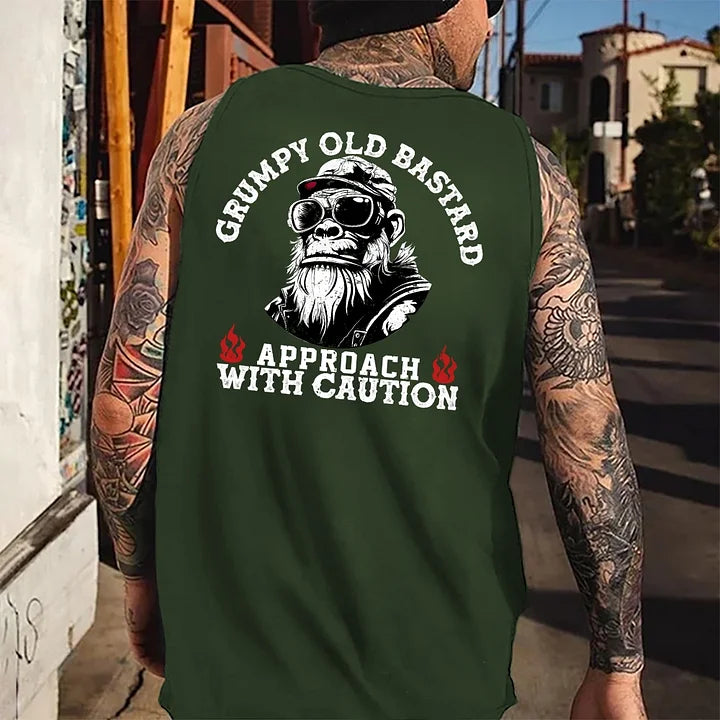 Grumpy Old Bastard Approach With Caution Tank Top