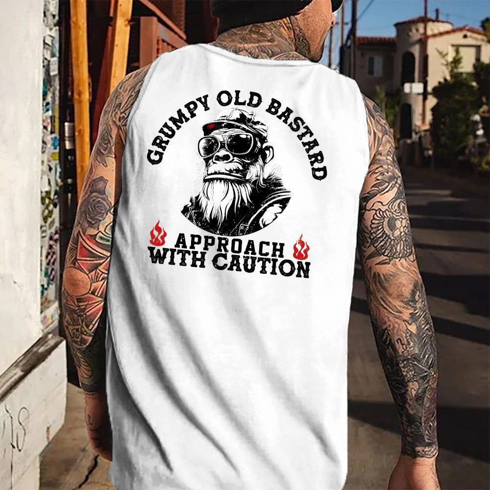 Grumpy Old Bastard Approach With Caution Tank Top