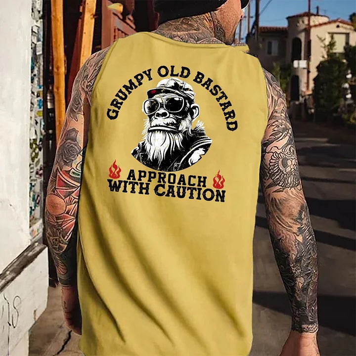 Grumpy Old Bastard Approach With Caution Tank Top
