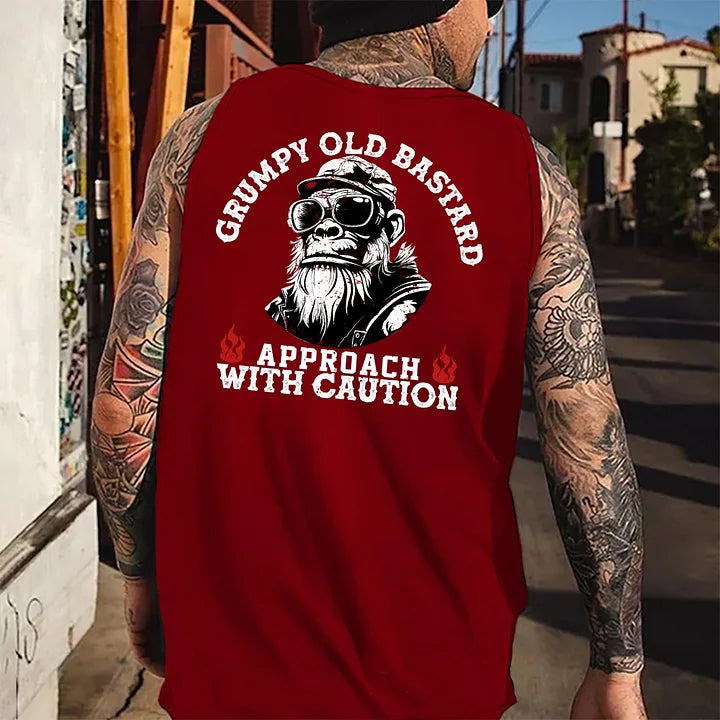 Grumpy Old Bastard Approach With Caution Tank Top