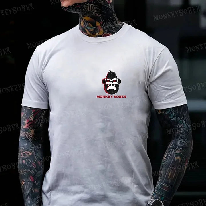 Grumpy Old Bastard Approach With Caution Monkey T-shirt