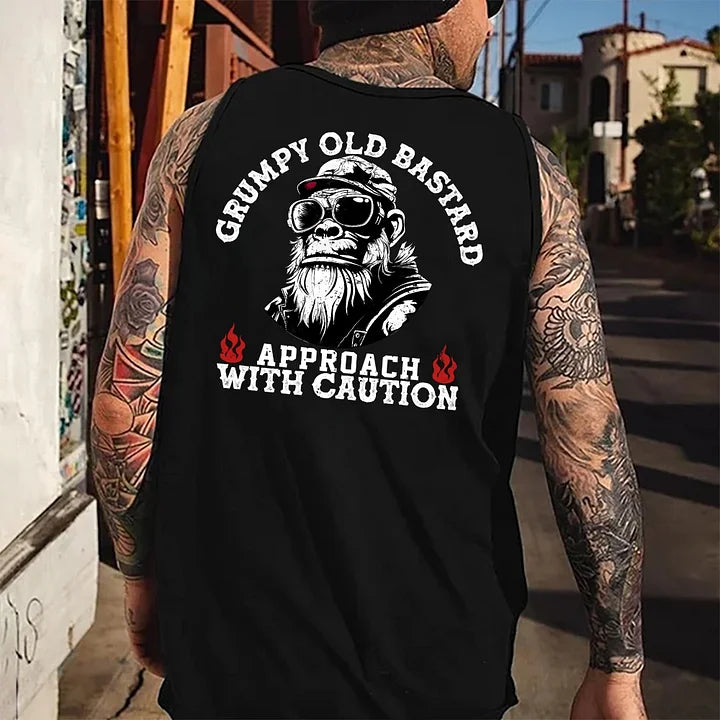 Grumpy Old Bastard Approach With Caution Tank Top