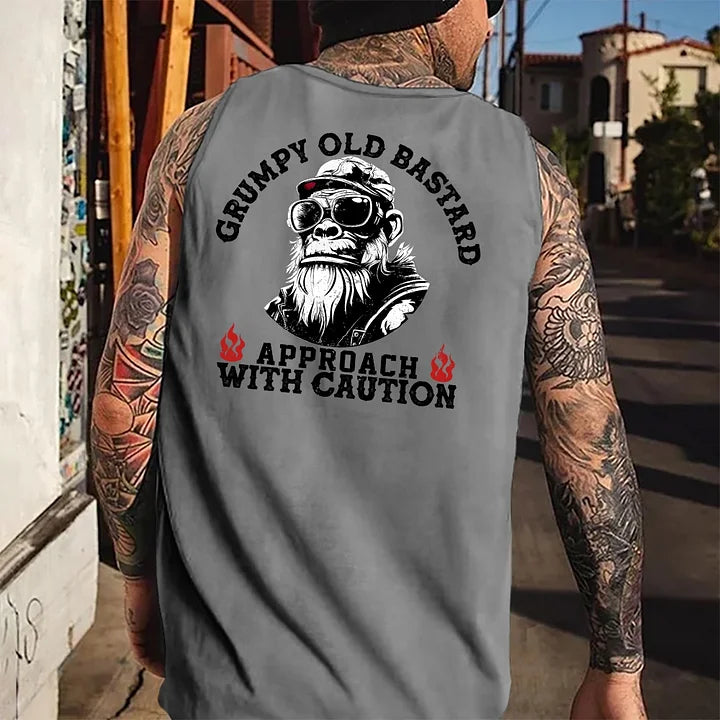 Grumpy Old Bastard Approach With Caution Tank Top