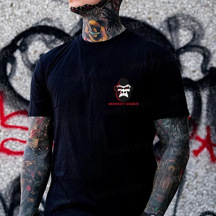 Whiskey Goes In Wisdom Comes Out Monkey T-shirt