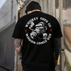 Whiskey Goes In Wisdom Comes Out Monkey T-shirt