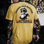 Grumpy Old Bastard Approach With Caution Monkey T-shirt